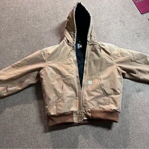 Carhartt Tan Hooded Puffer Jacket